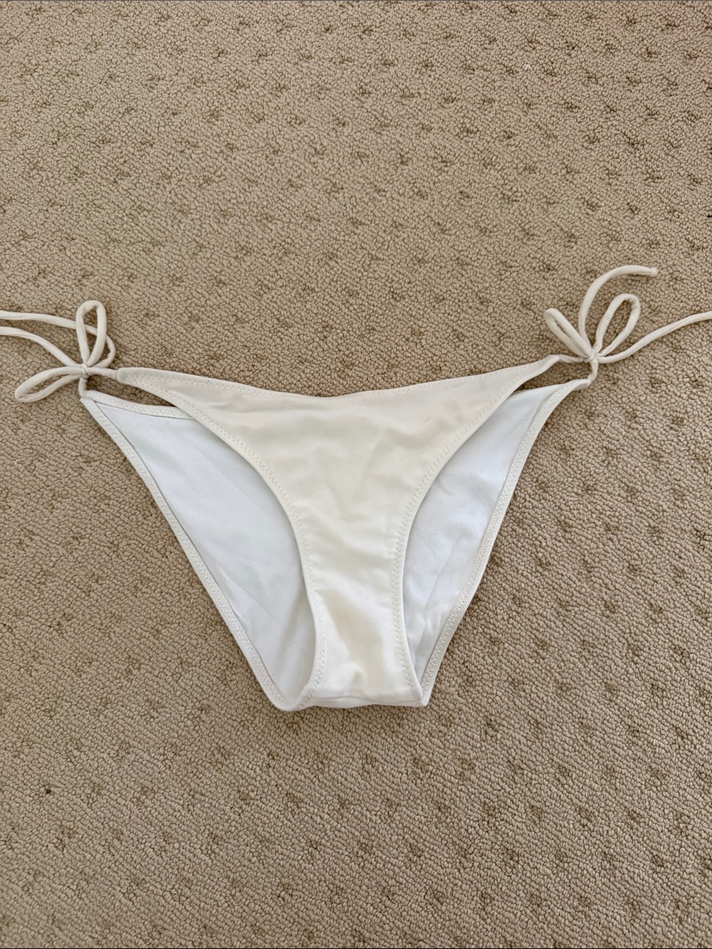 Classic White Tie-Side Bikini Bottom